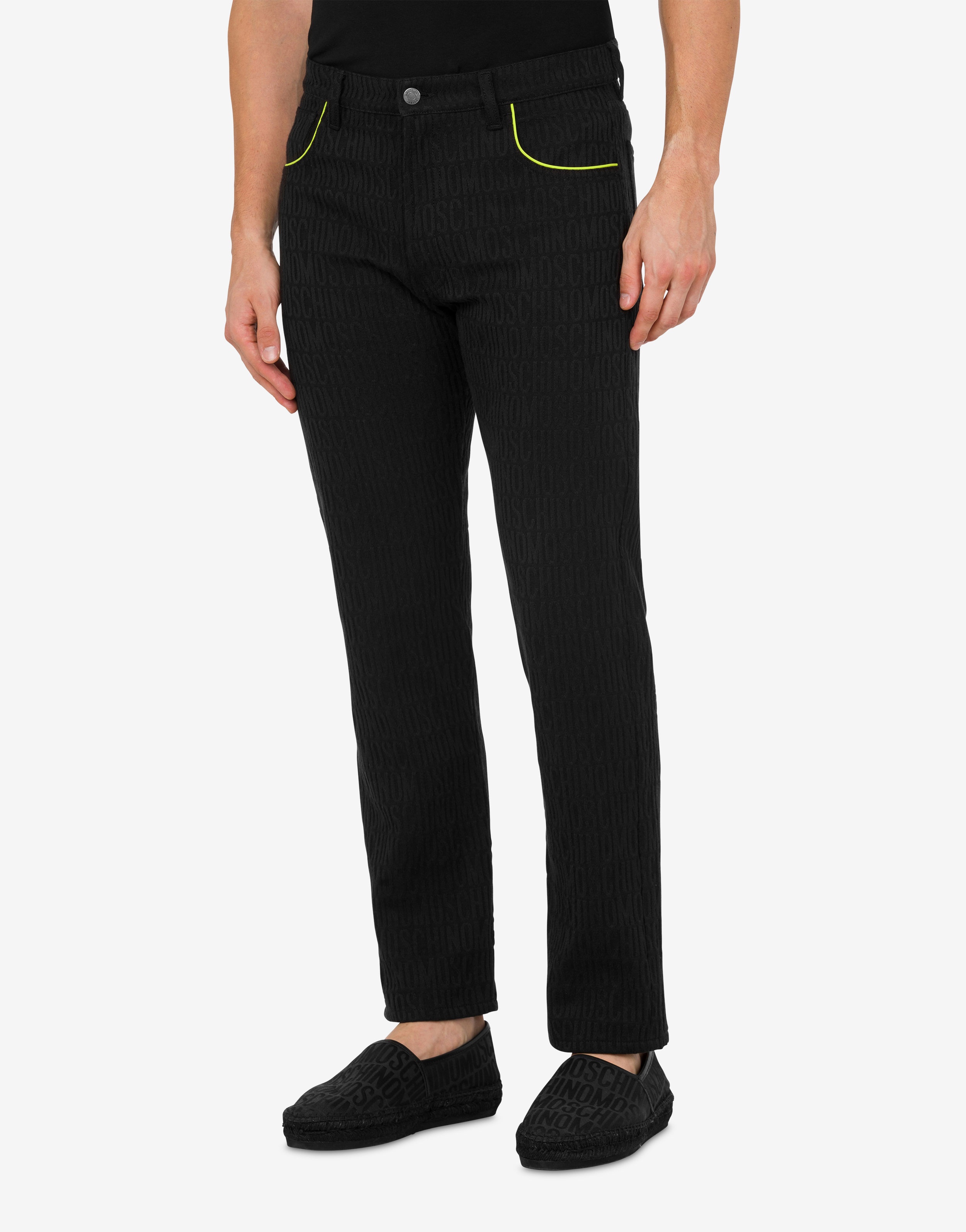 ALLOVER LOGO COTTON AND VISCOSE BLEND TROUSERS - 2