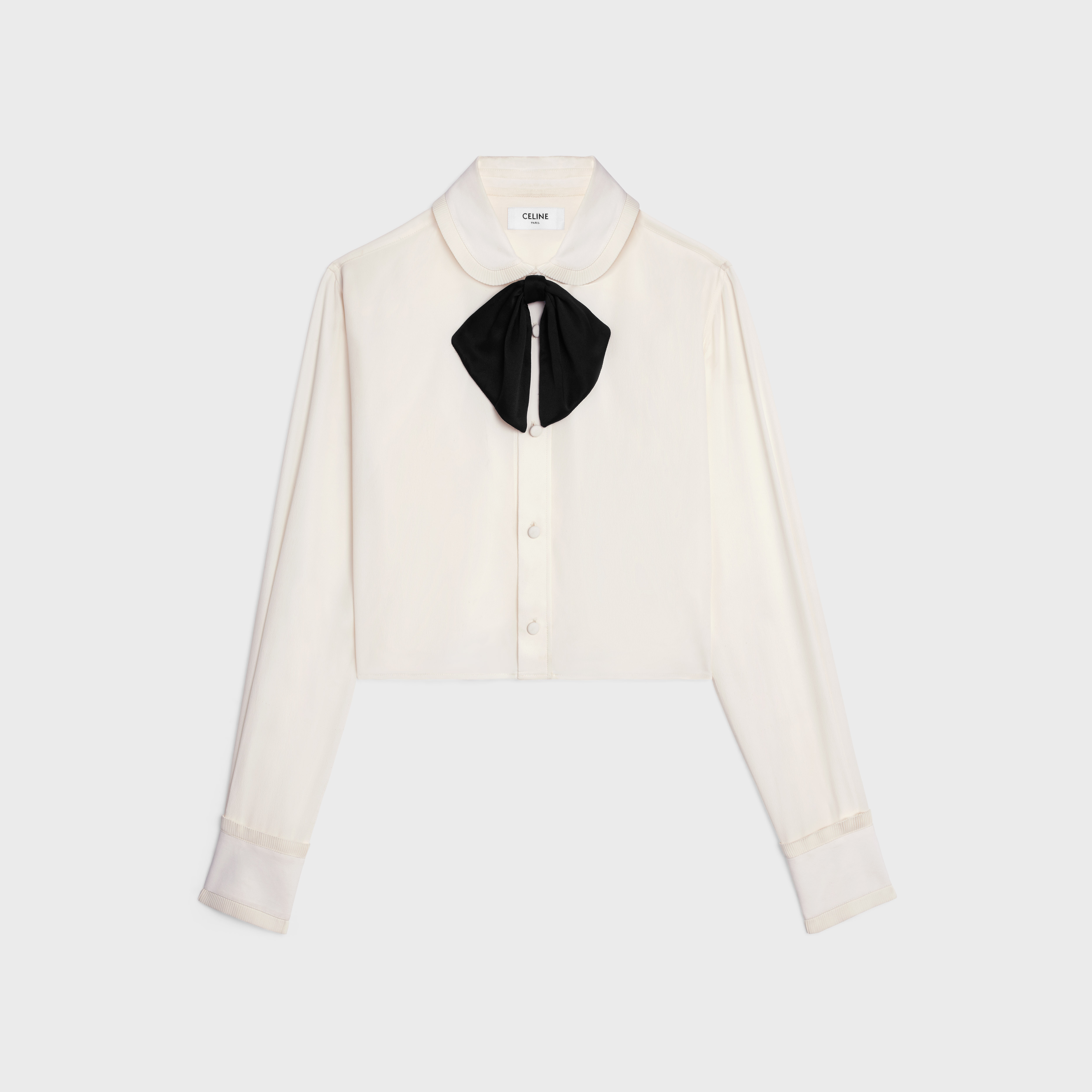 CROPPED ROMY SHIRT IN SILK CREPE - 1