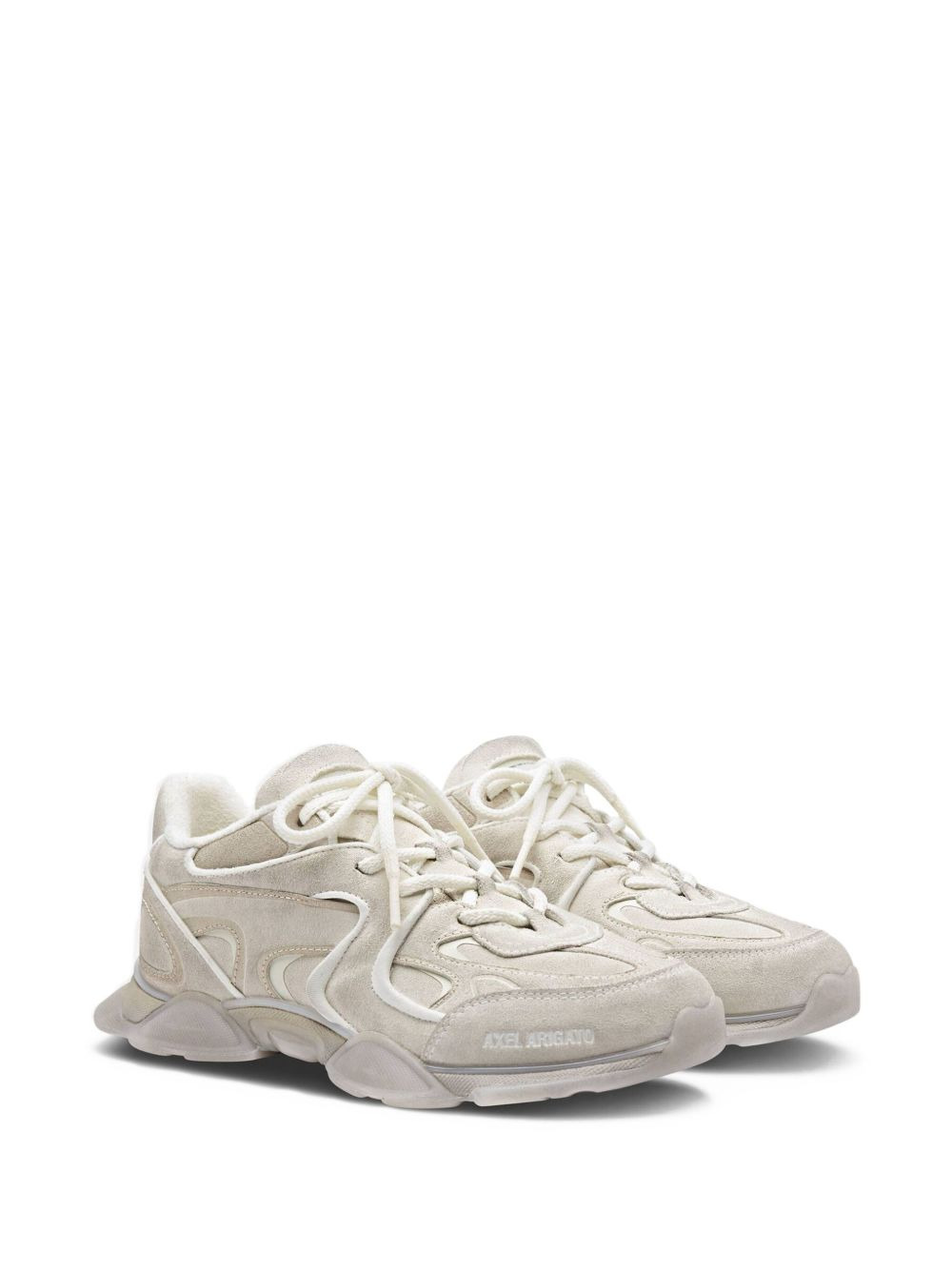 suede leather panel trainers - 2