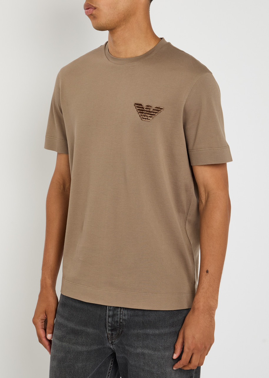 Emporio Armani Logo-appliqué Piqué Cotton T-shirt - 2
