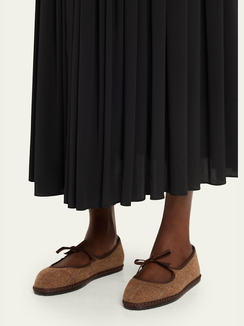 ViBi Venezia Brigitte Wool-Blend Herringbone Mary Jane Flats outlook