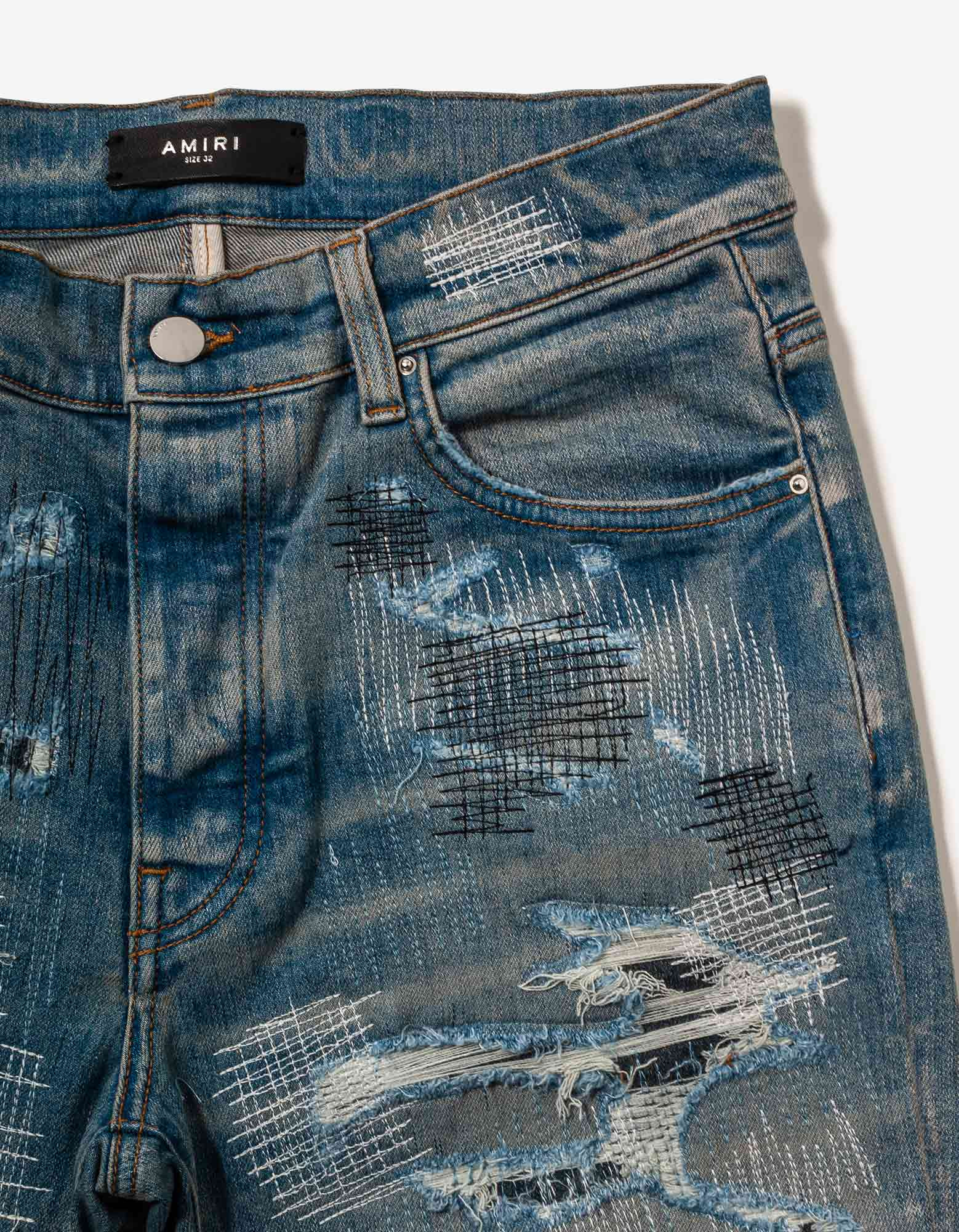 Amiri Jeans All Over Repair Clay Indigo - 6