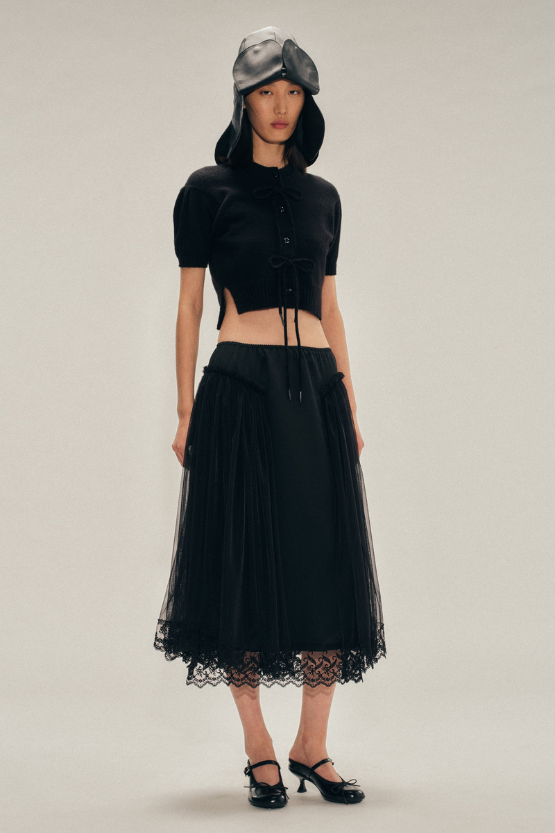 Hip Detail Lace Trim Skirt 1