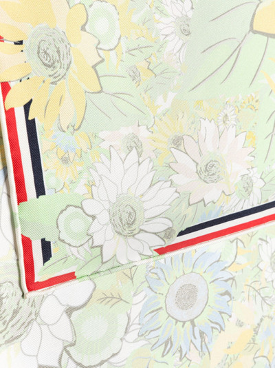 Thom Browne Floral Silk Twill Square Scarf outlook