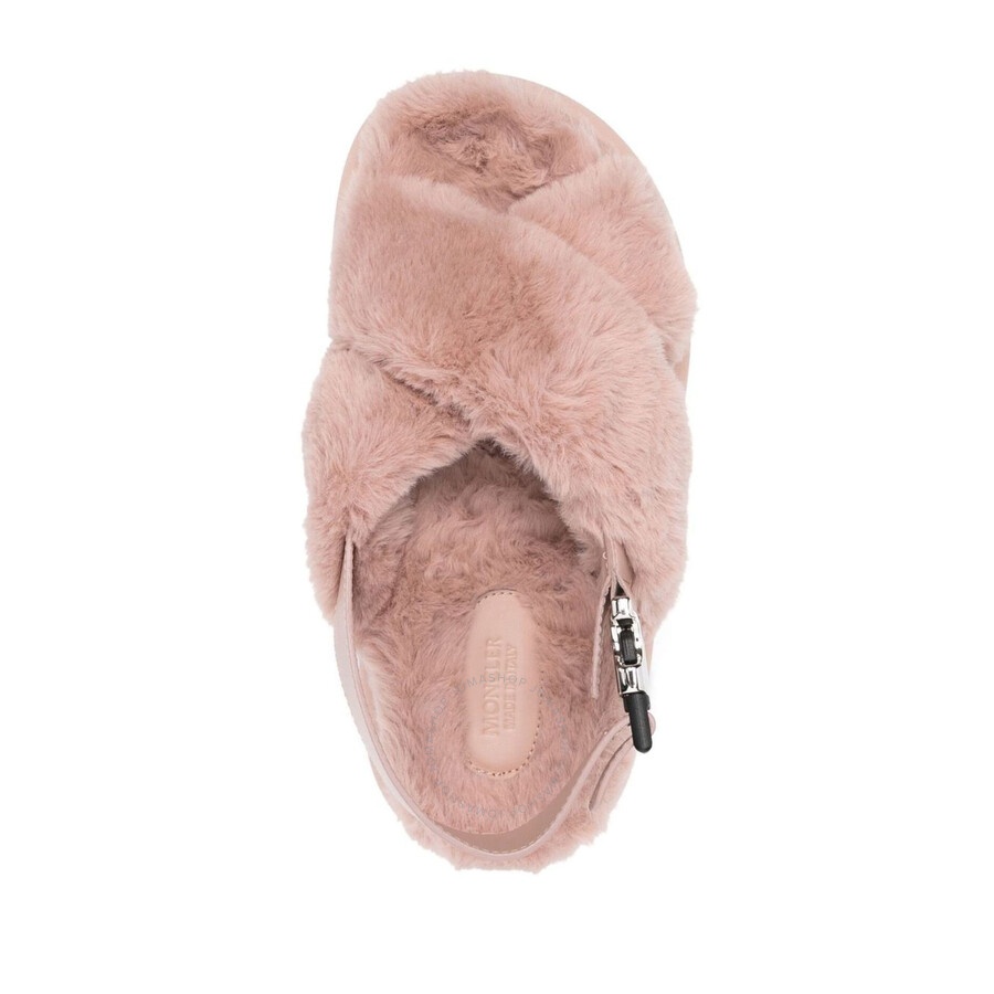 Moncler Solarisse Faux Fur Slingback Flat Sandals - 2