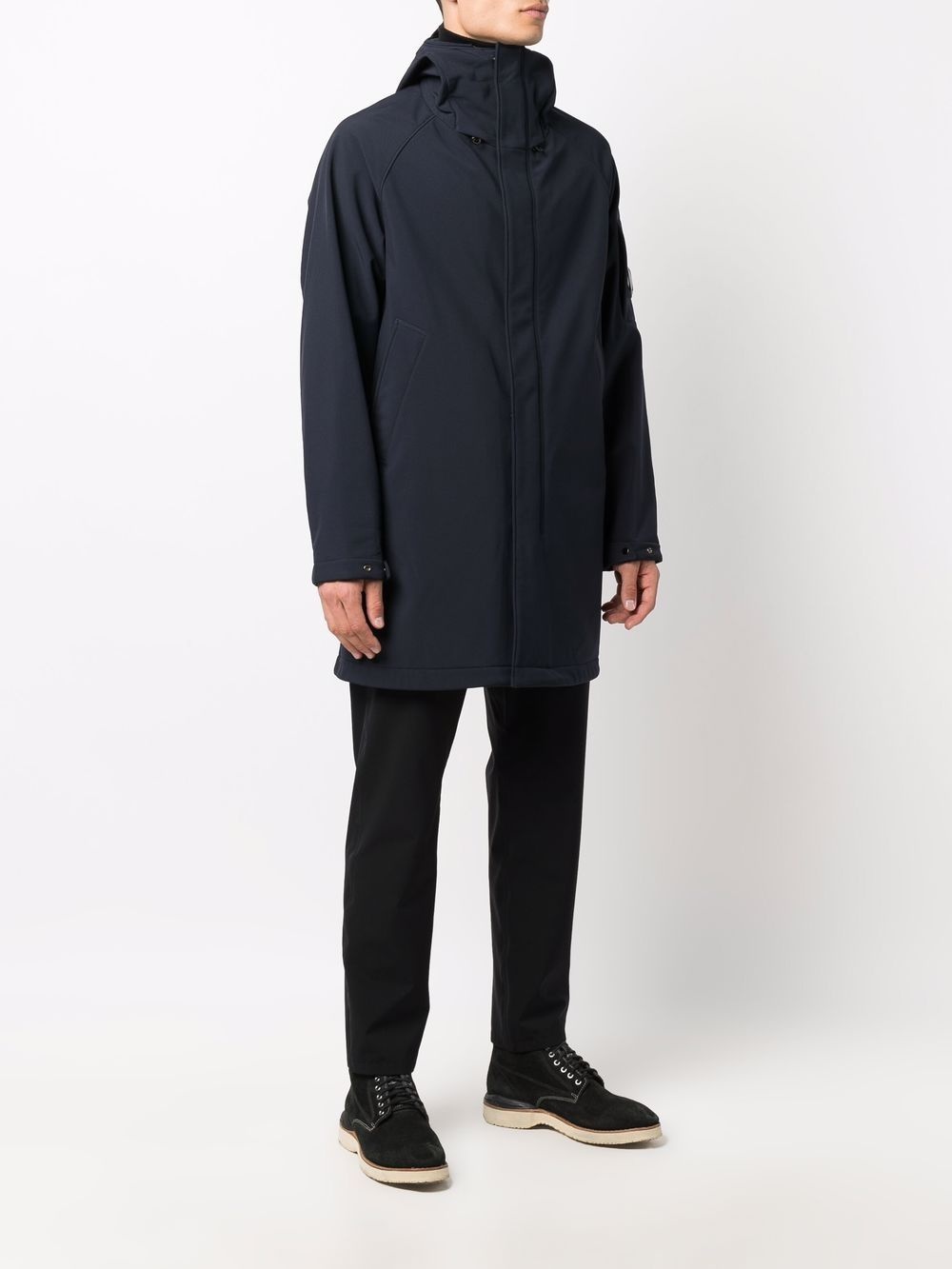 navy hooded coat - 3