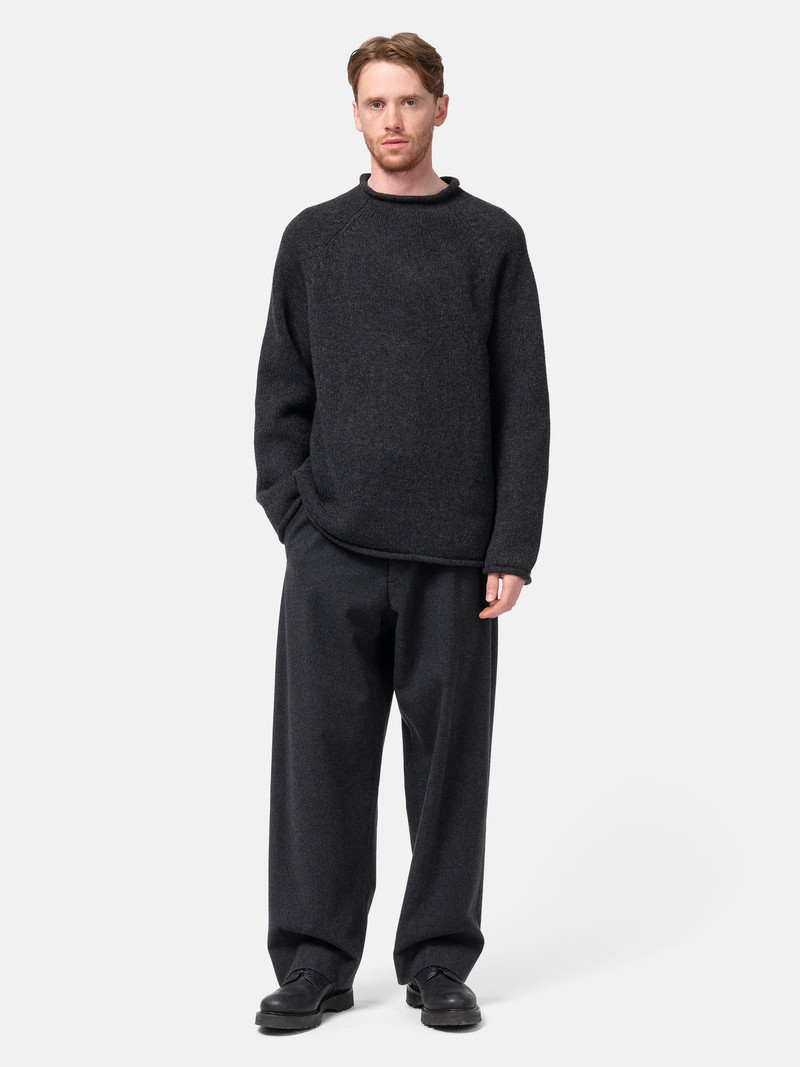 A.PRESSE Roll Neck Sweater Charcoal outlook