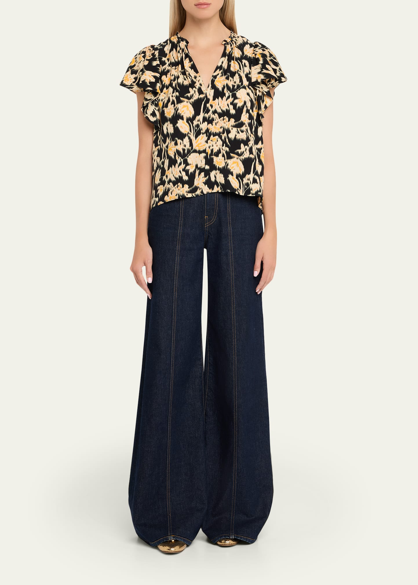 Lilo Flutter-Sleeve Blouse - 2