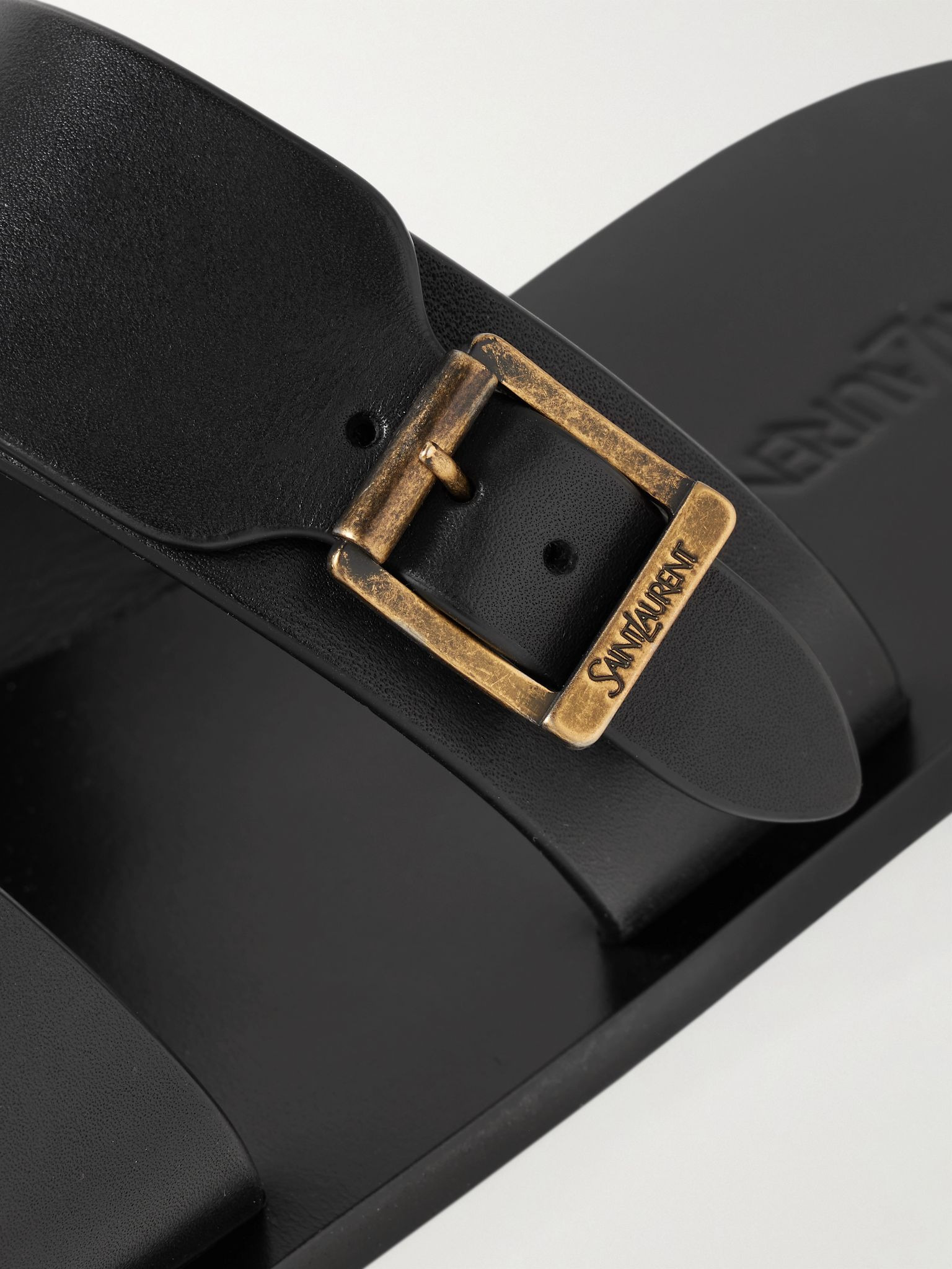Ios Buckled Leather Sandals Black - 4