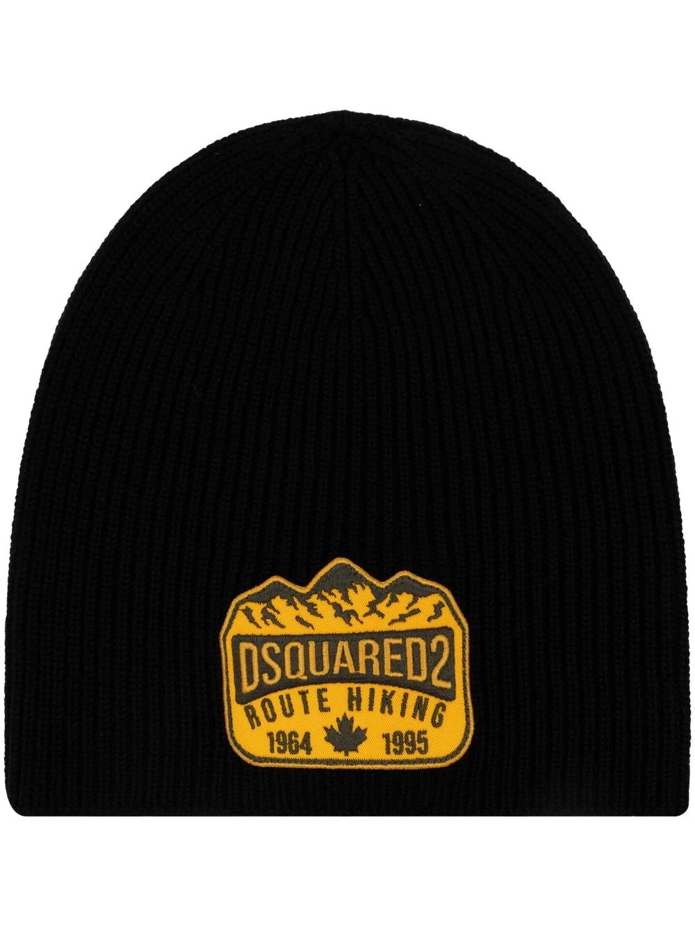 logo-appliqué wool beanie - 1