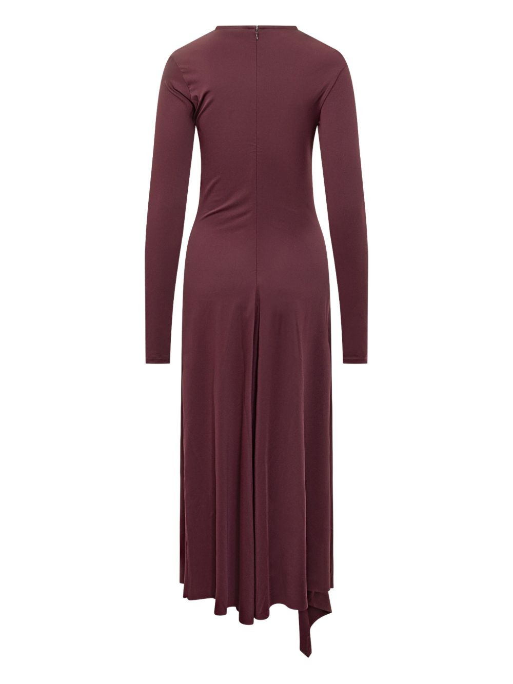 asymmetric draped midi dress - 3