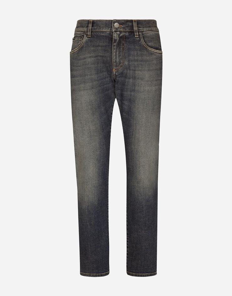 Light blue wash slim-fit stretch jeans - 3