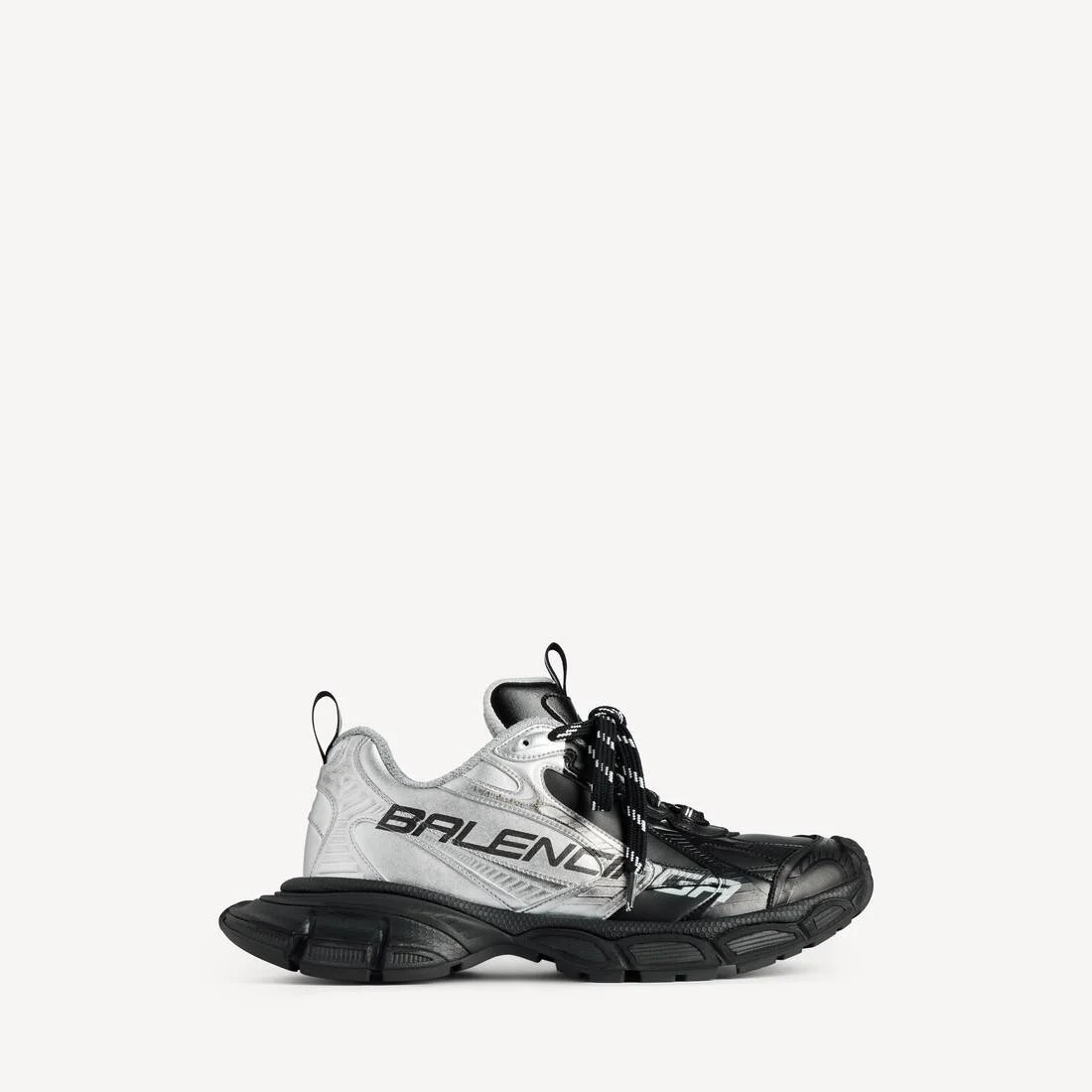 Men's 3xl Metallic Split Sneaker in Black/silver - 1
