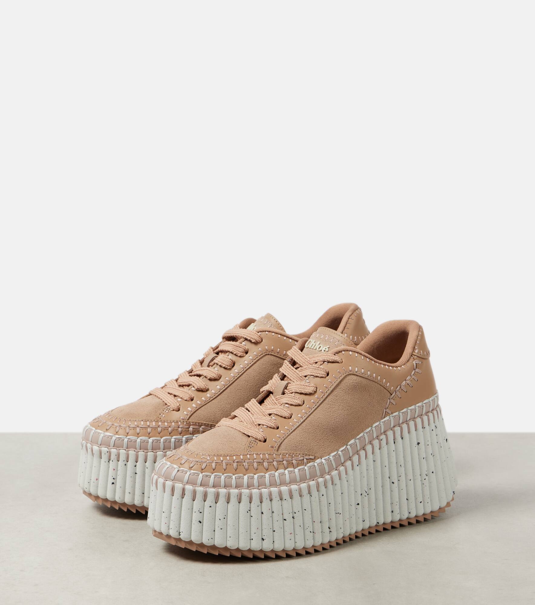 Nama 80 suede and leather wedge sneakers - 5