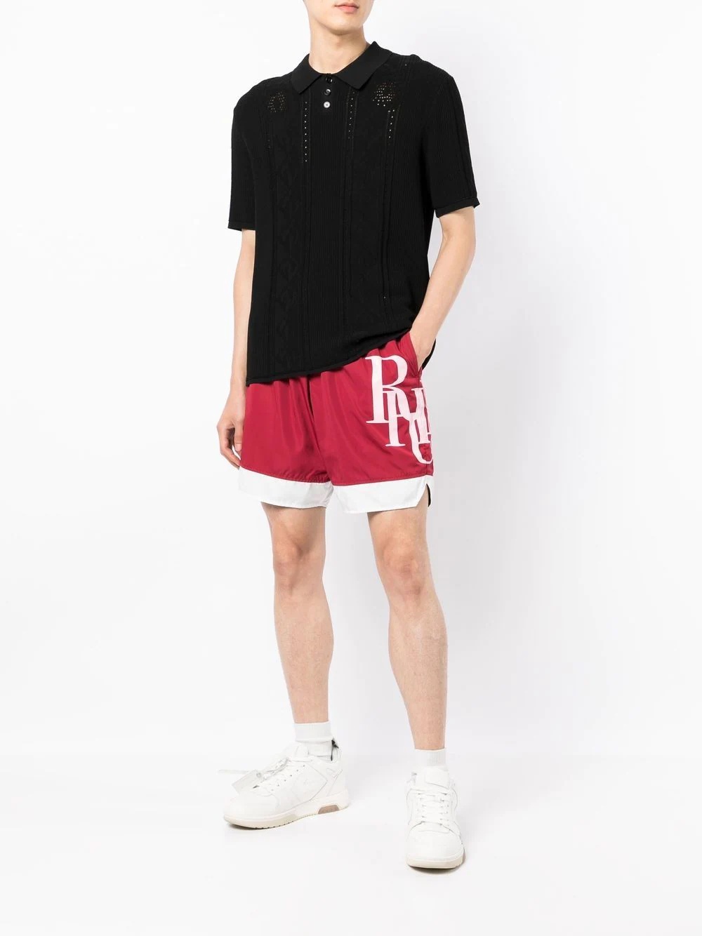 logo-print drawstring-waist deck shorts - 2