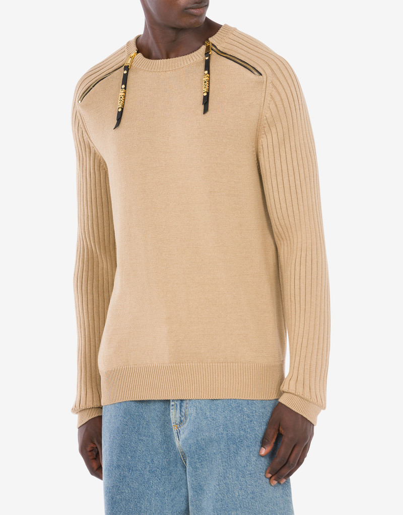 Moschino MINI LETTERING ZIP PULLER COTTON JUMPER outlook