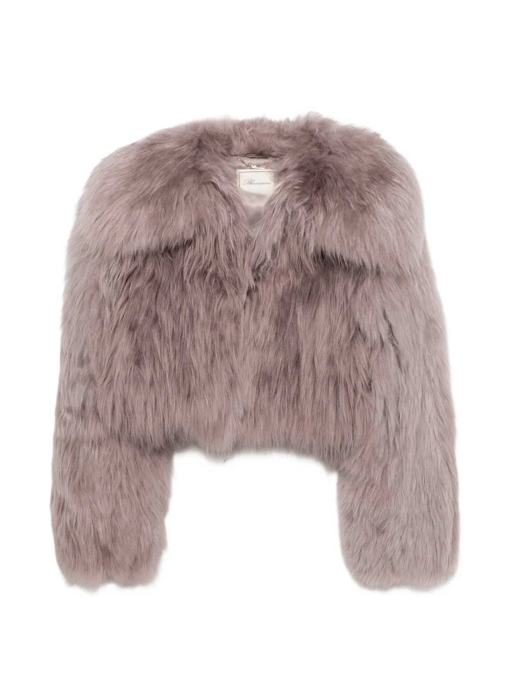 fur cropped jacket - 1