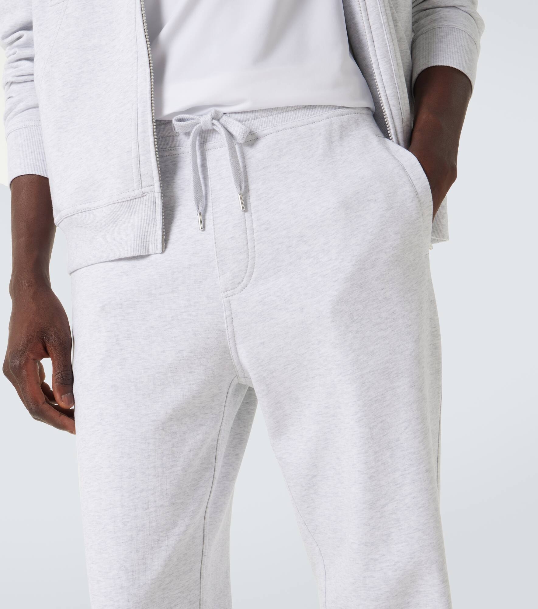 Cotton-blend jersey sweatpants - 5