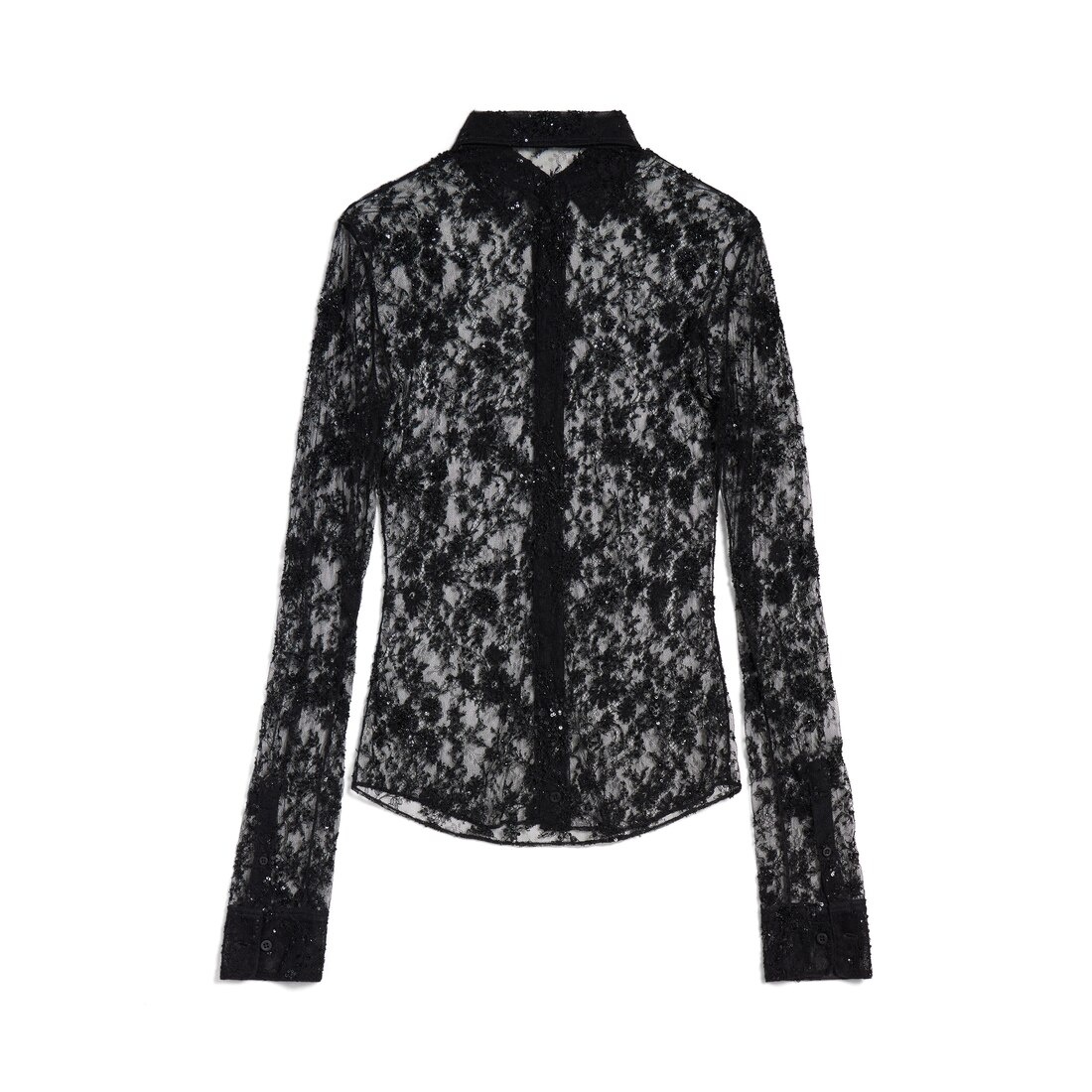 Women's Embroidered Fitted Shirt in Black - 6