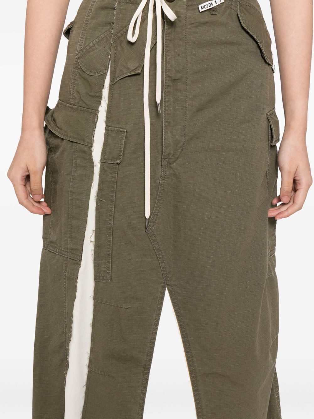 distressed cotton cargo skirt - 5