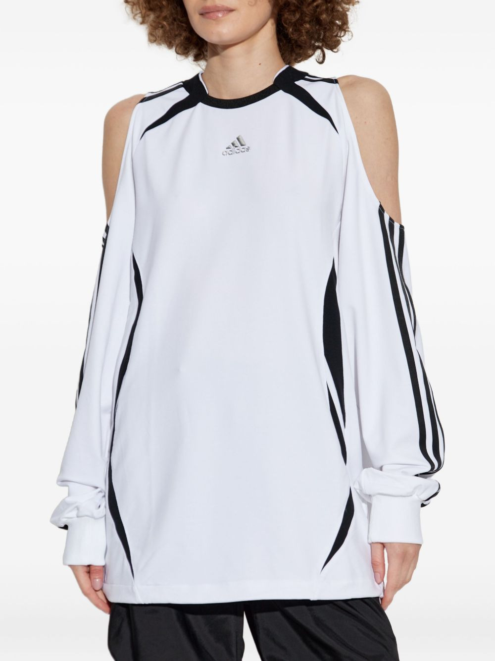shoulder-cutline logo sweatshirt - 3