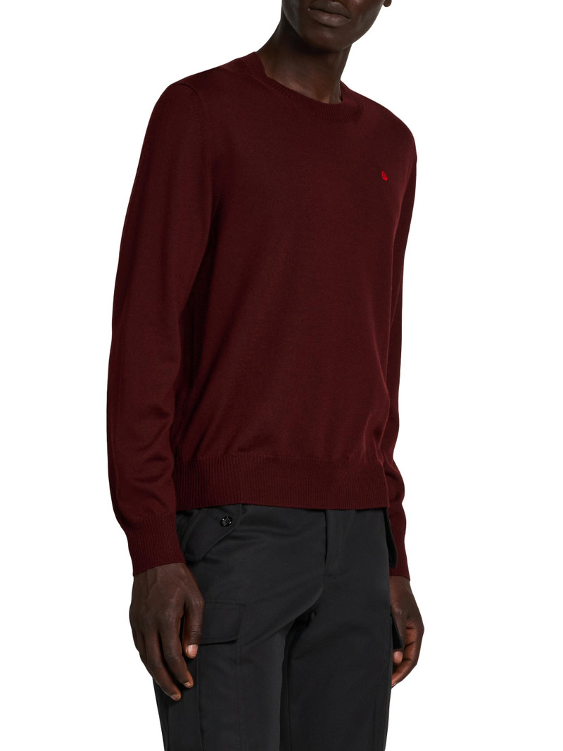 Men's Wool Crewneck Sweater - Oxblood Fiery Red 4