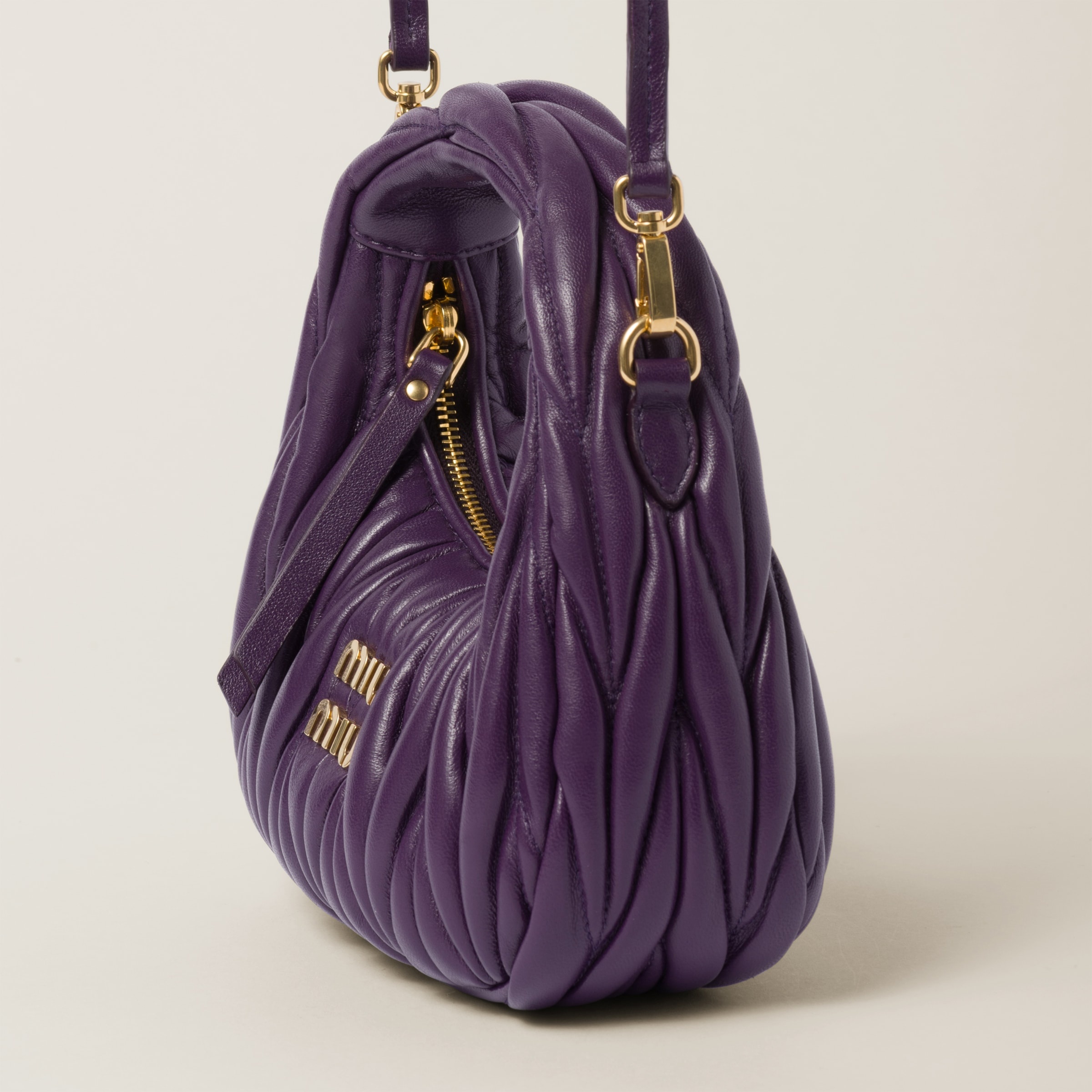 Wander matelassé nappa leather hobo mini-bag - 7