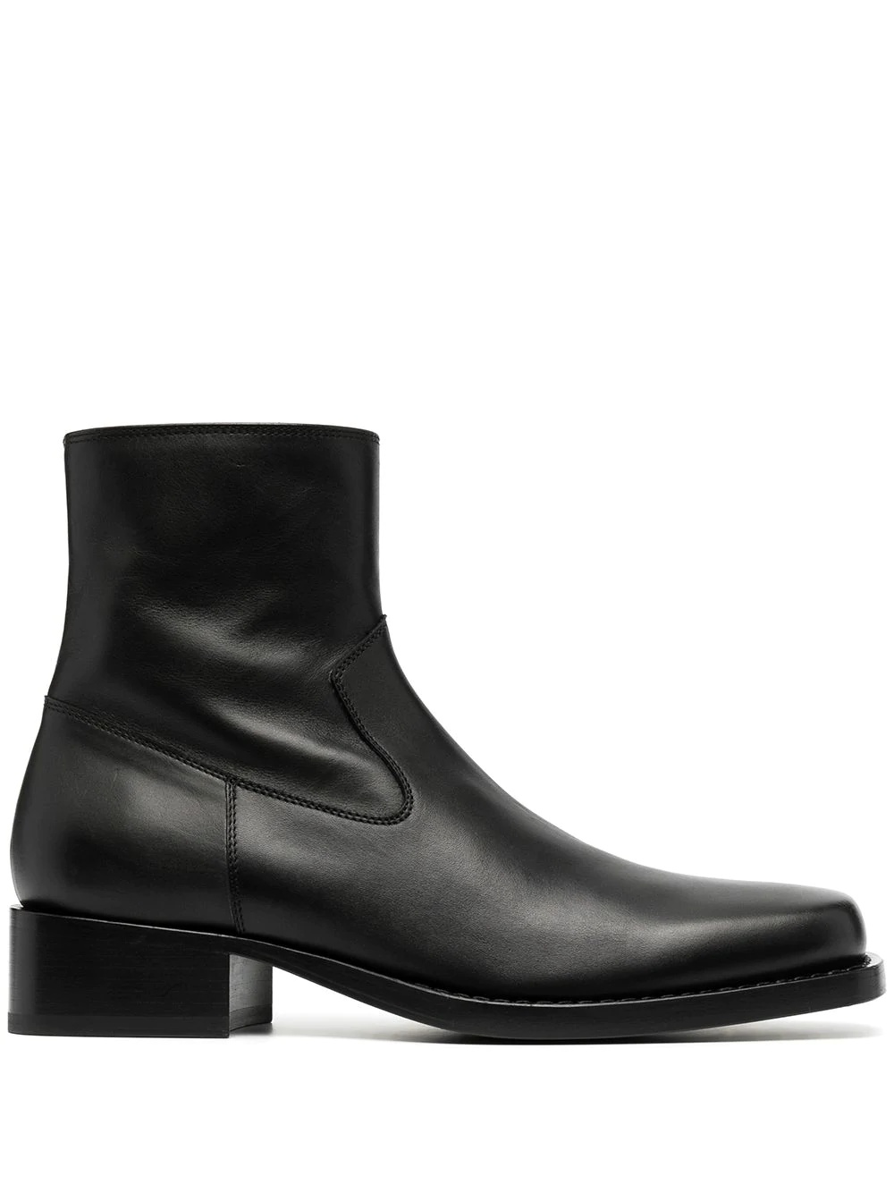 zip-up calf leather boots - 1