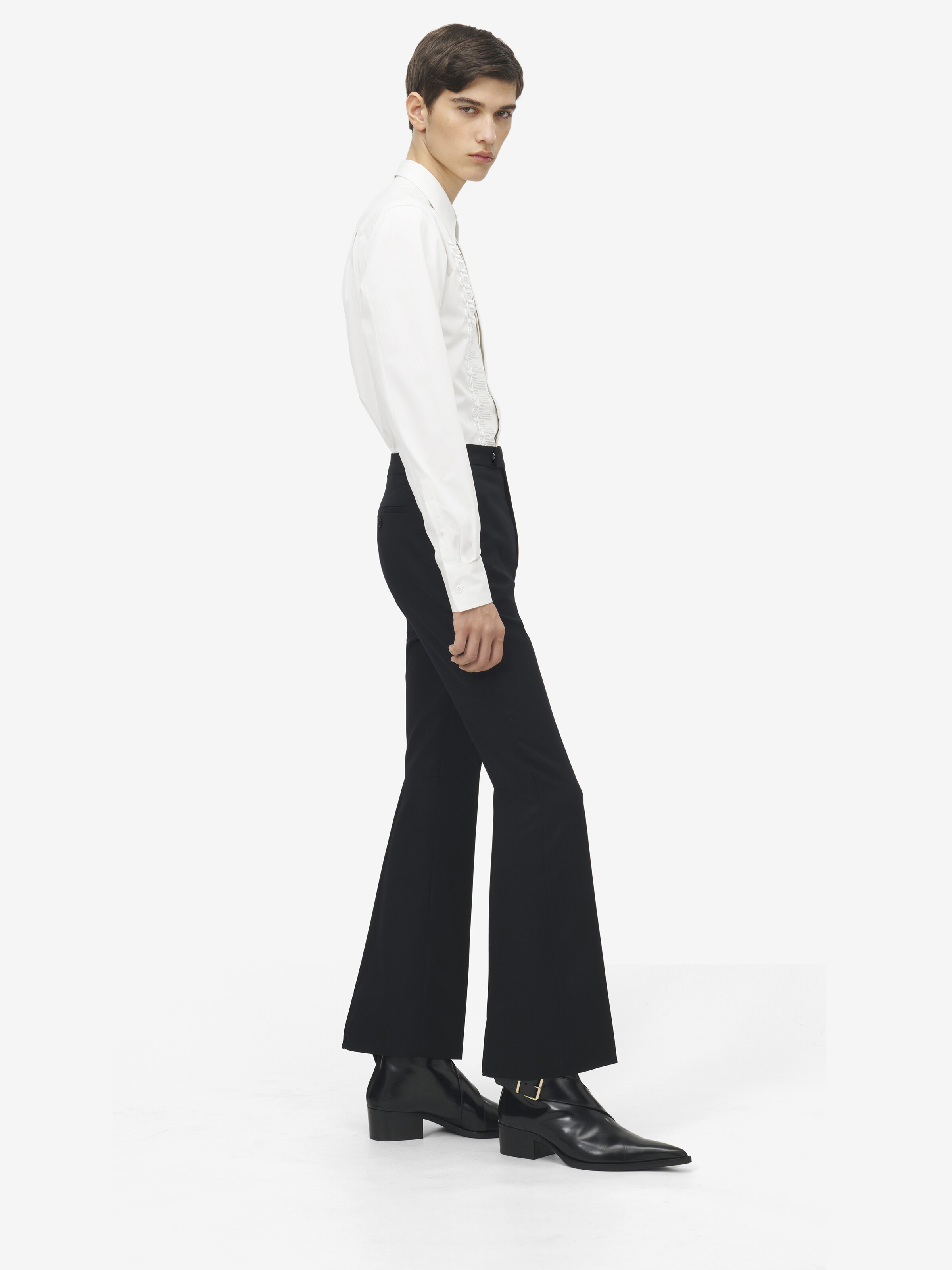Wool Gabardine Tailored Trousers - 3