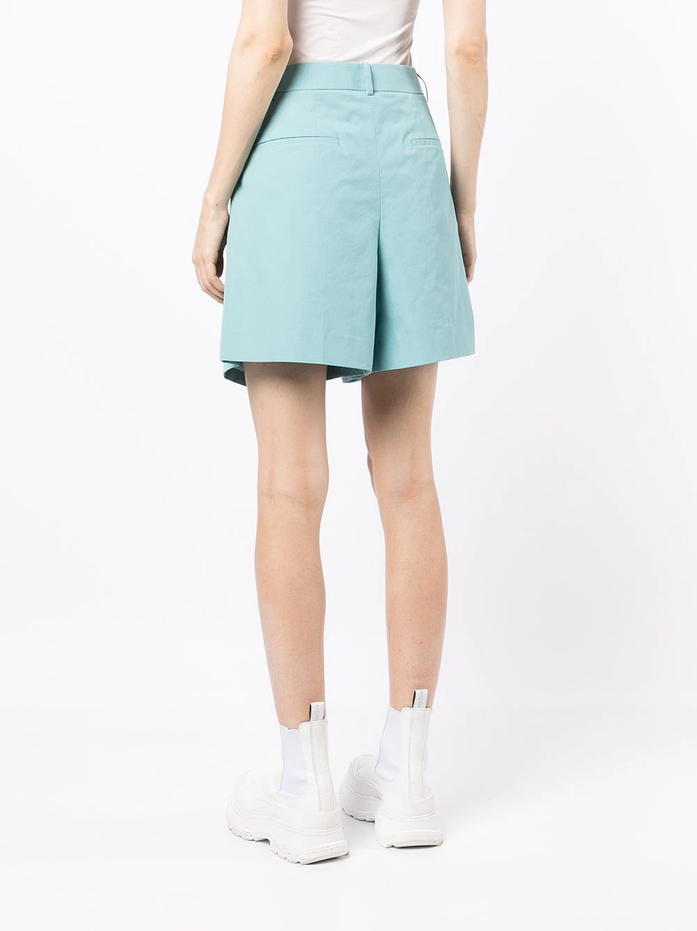 high-waisted longline shorts - 4