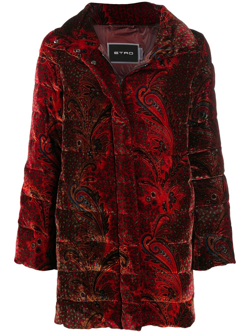 paisley print puffer coat - 1