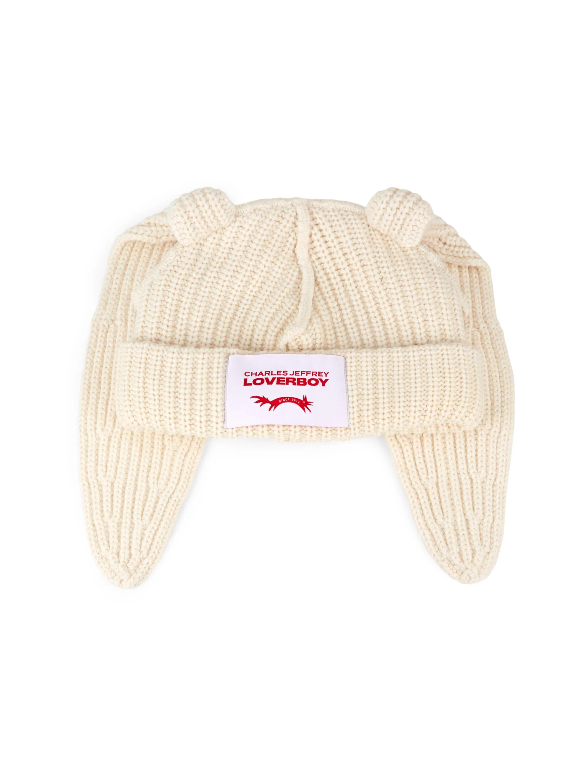 Men's Chunky Rabbit Beanie - Ecru - 1