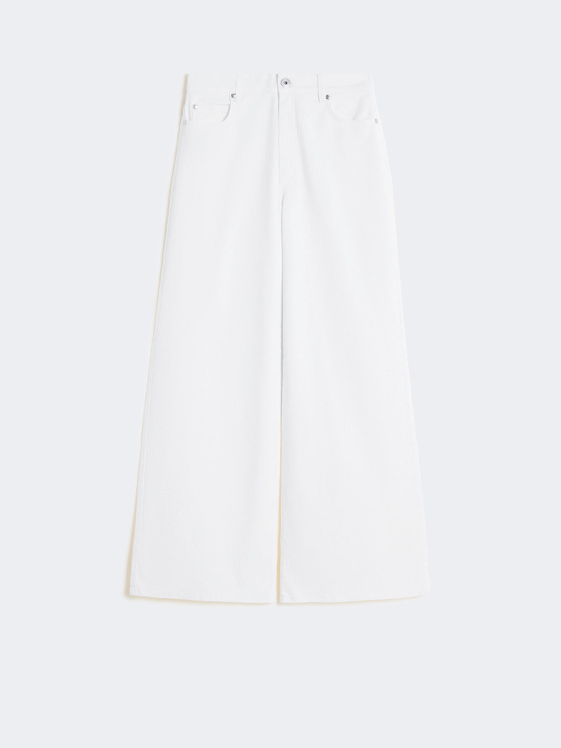 MEDINA Cotton drill wide-leg trousers - WHITE 1
