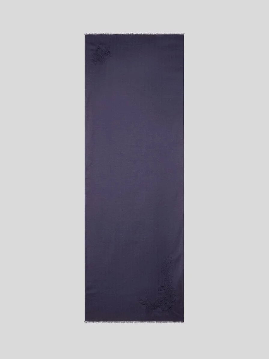 CASHMERE AND SILK SCARF WITH EMBROIDERY - 1