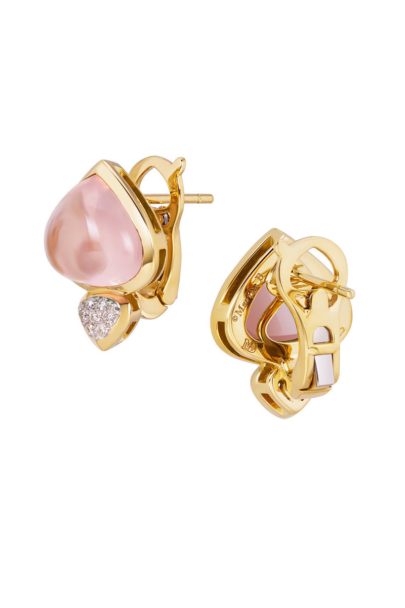 Marina B Rose Quartz Diamond Trisolina Earrings outlook