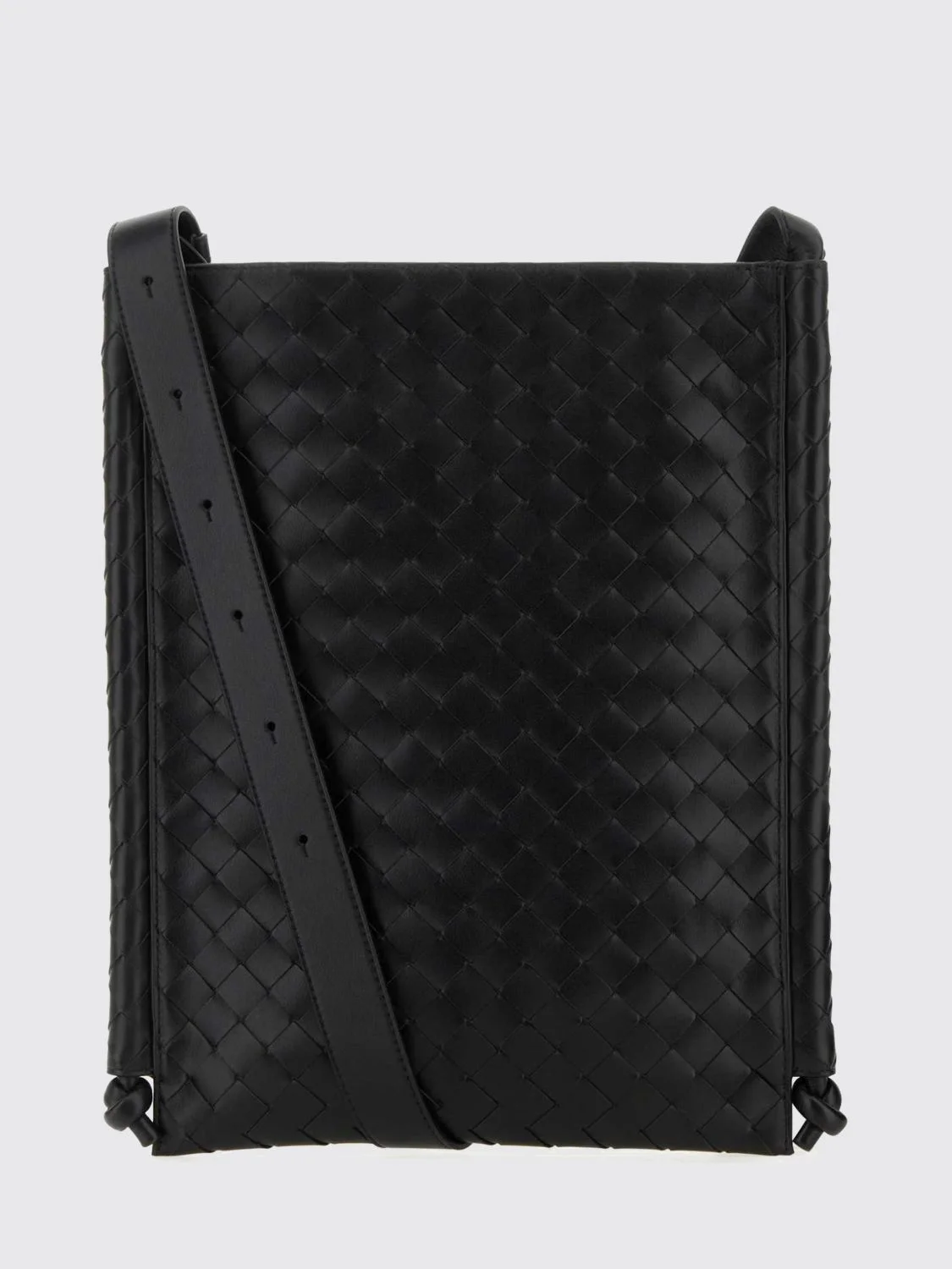 Bottega Veneta Men Bottega Veneta Woven Calfskin Leather Crossbody Bag With Magnetic Closure - 1