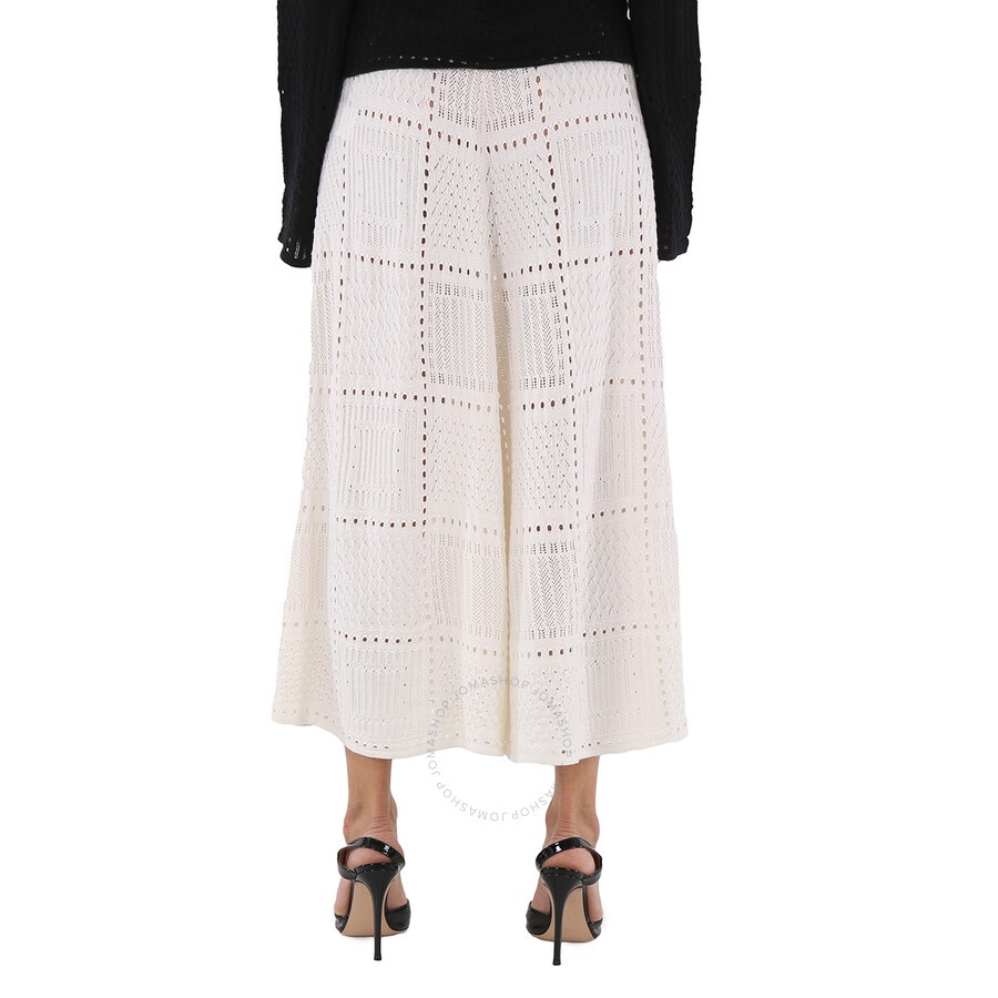 Chloe Ladies Cloudy White Full Kniited Midi Skirt, Size Medium - 5
