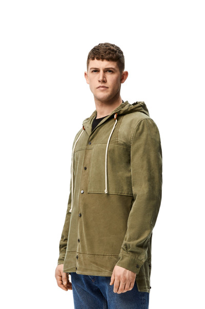 Loewe Patch pocket hooded shirt in cotton outlook