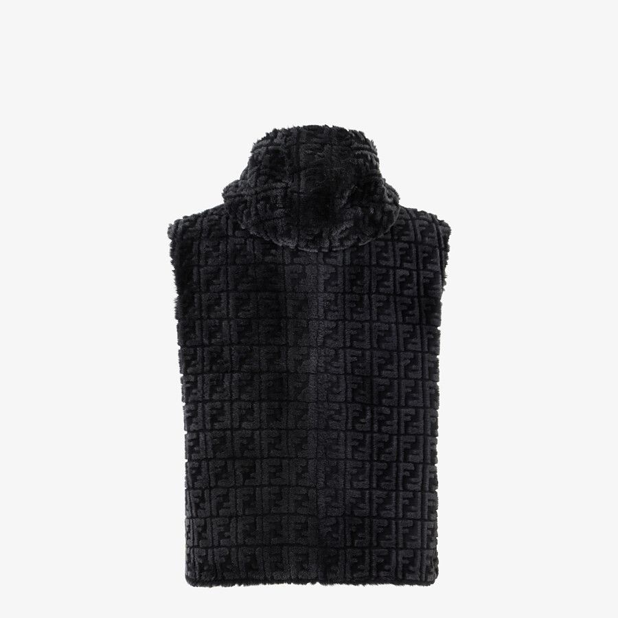 Black shearling gilet - 2