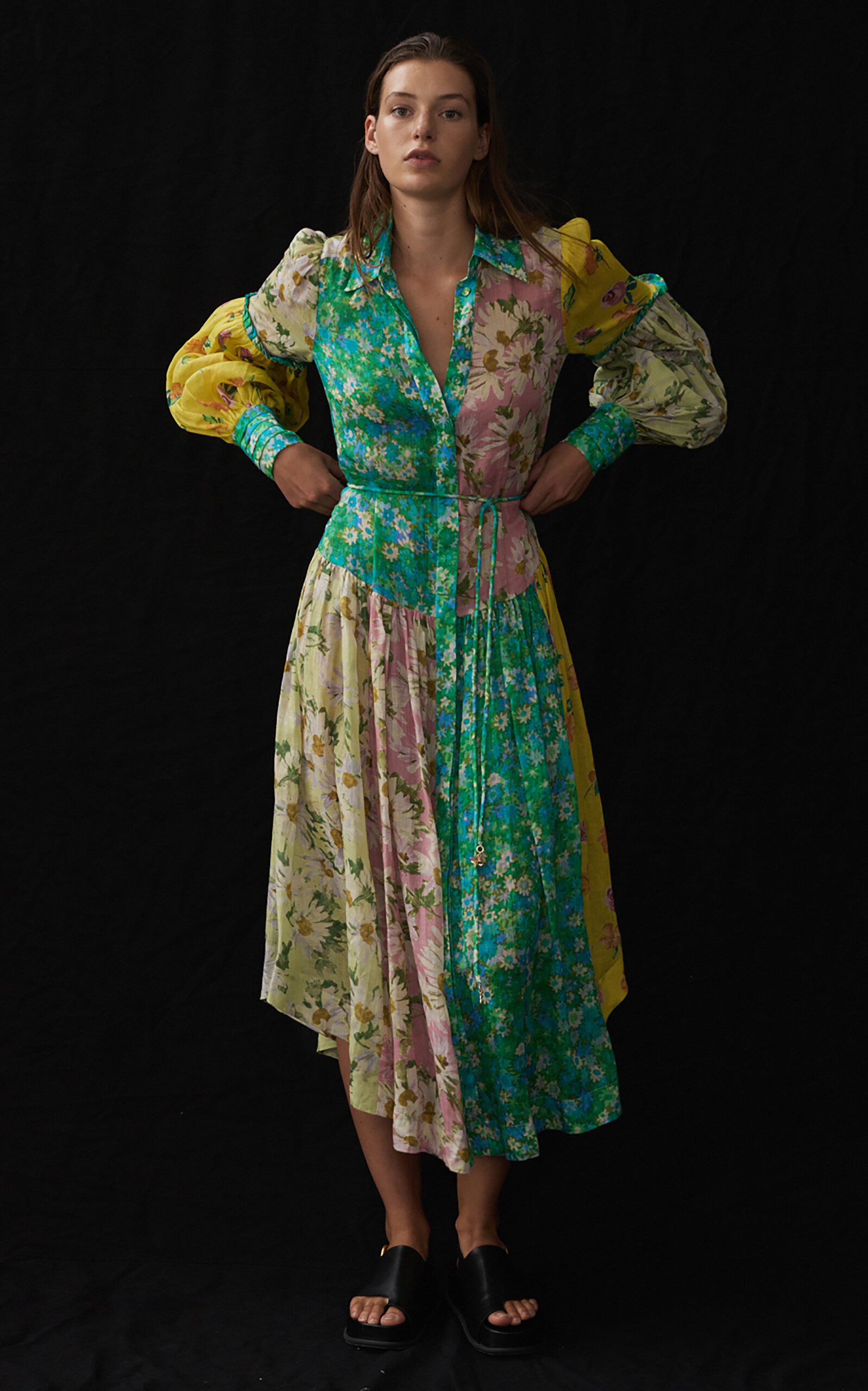 Kenzie Patchwork Midi Shirt Dress multi - 3