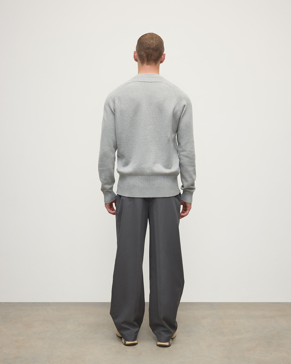 Superfine Merino Relaxed Grey Jumper - 4