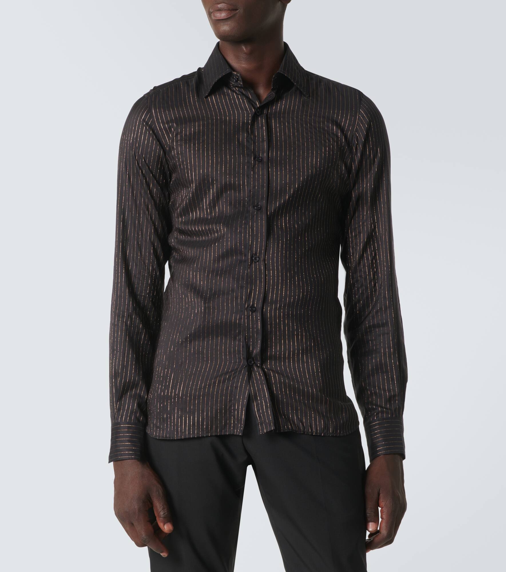 Pinstripe silk shirt - 3