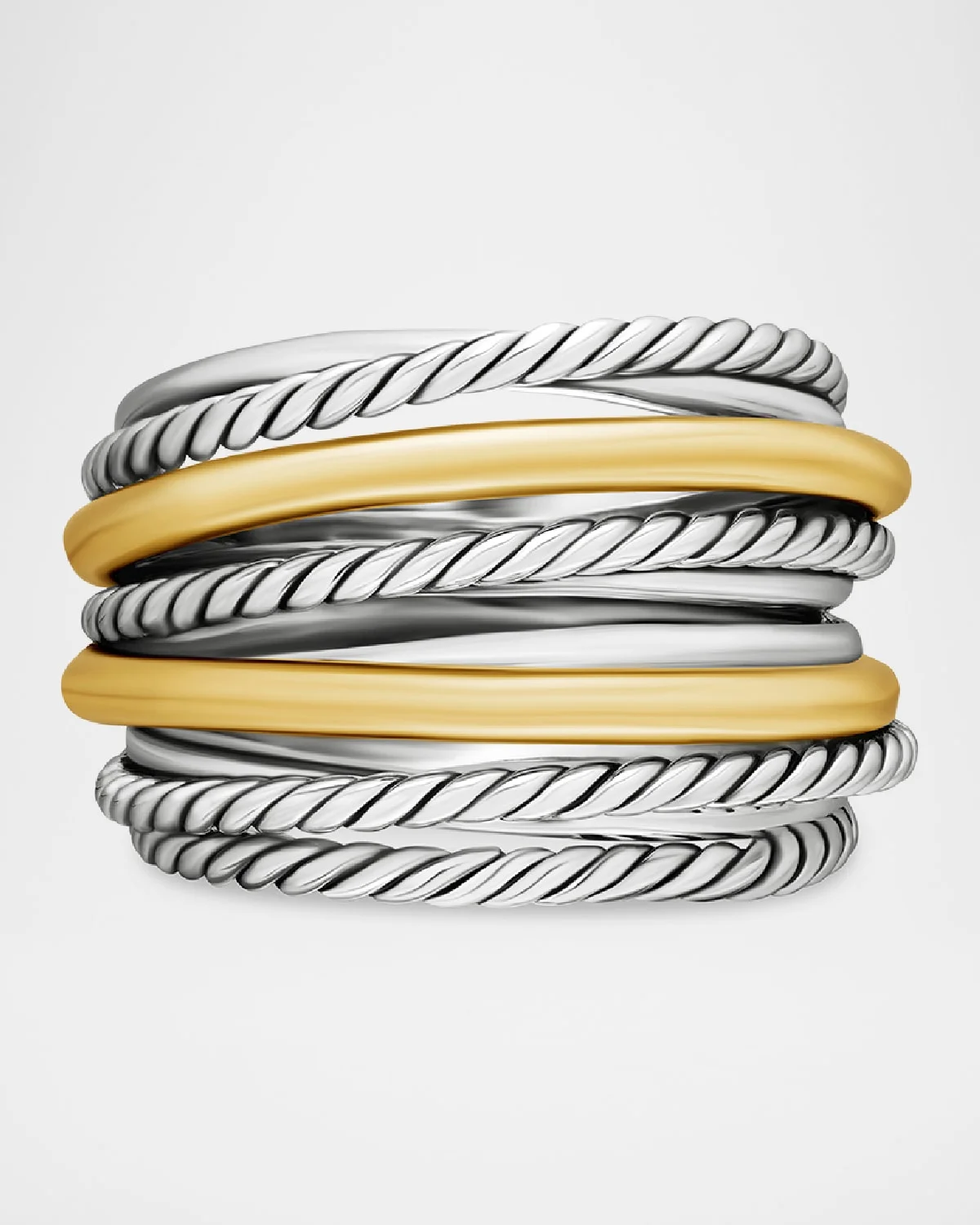 DY Crossover Wide Ring with 18k Gold - 1