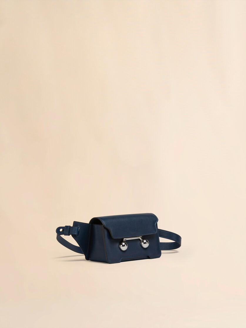 DEEP BLUE LEATHER TRUNKAROO CROSSBODY BAG - 5