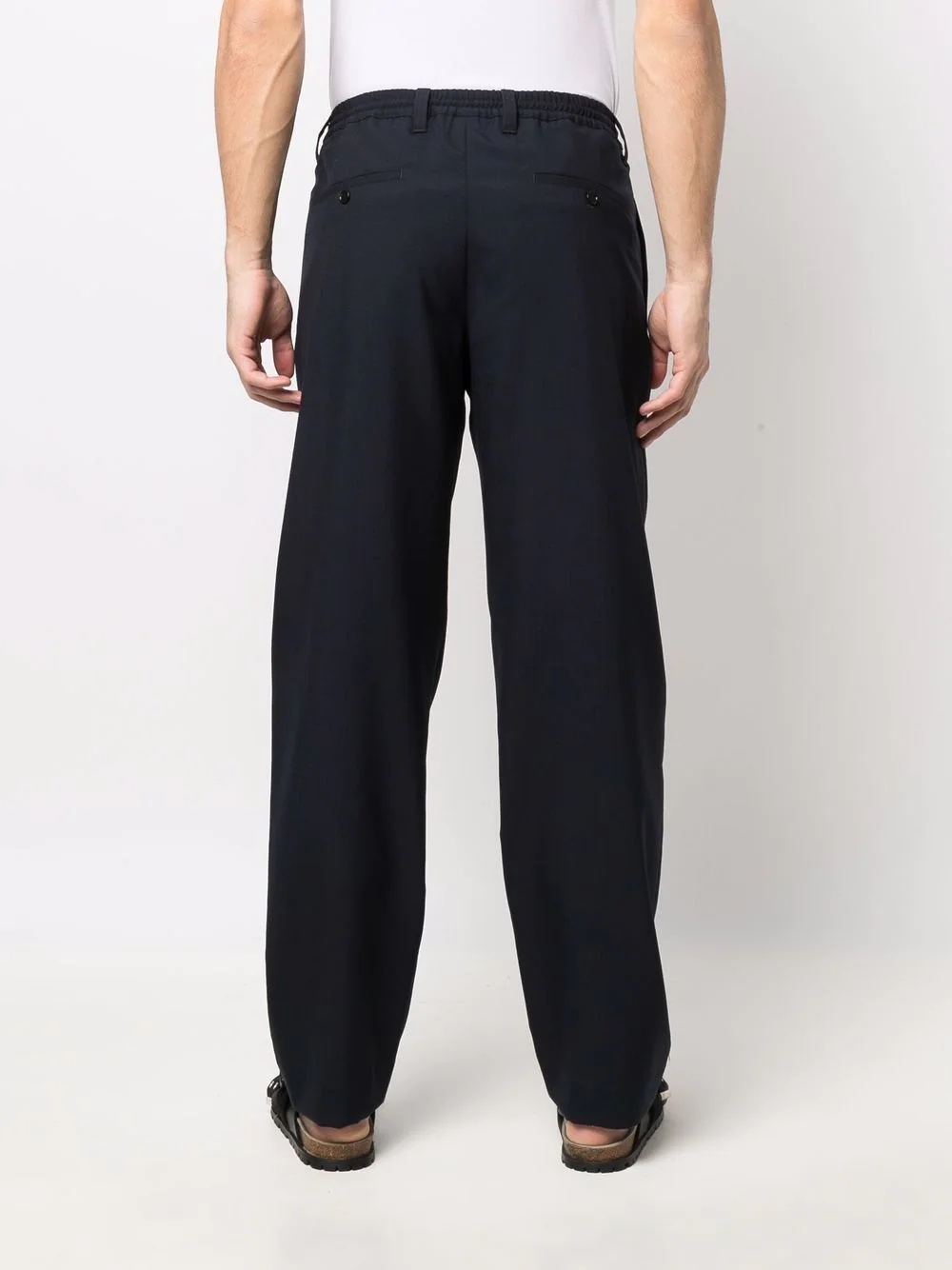 straight-leg wool suit trousers - 4