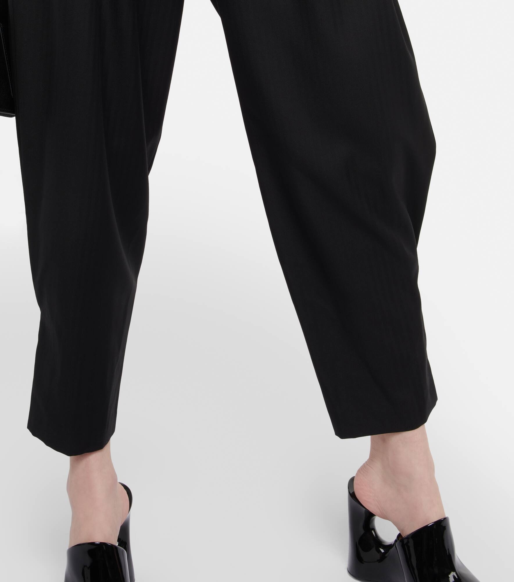 Herringbone tapered wool pants - 5