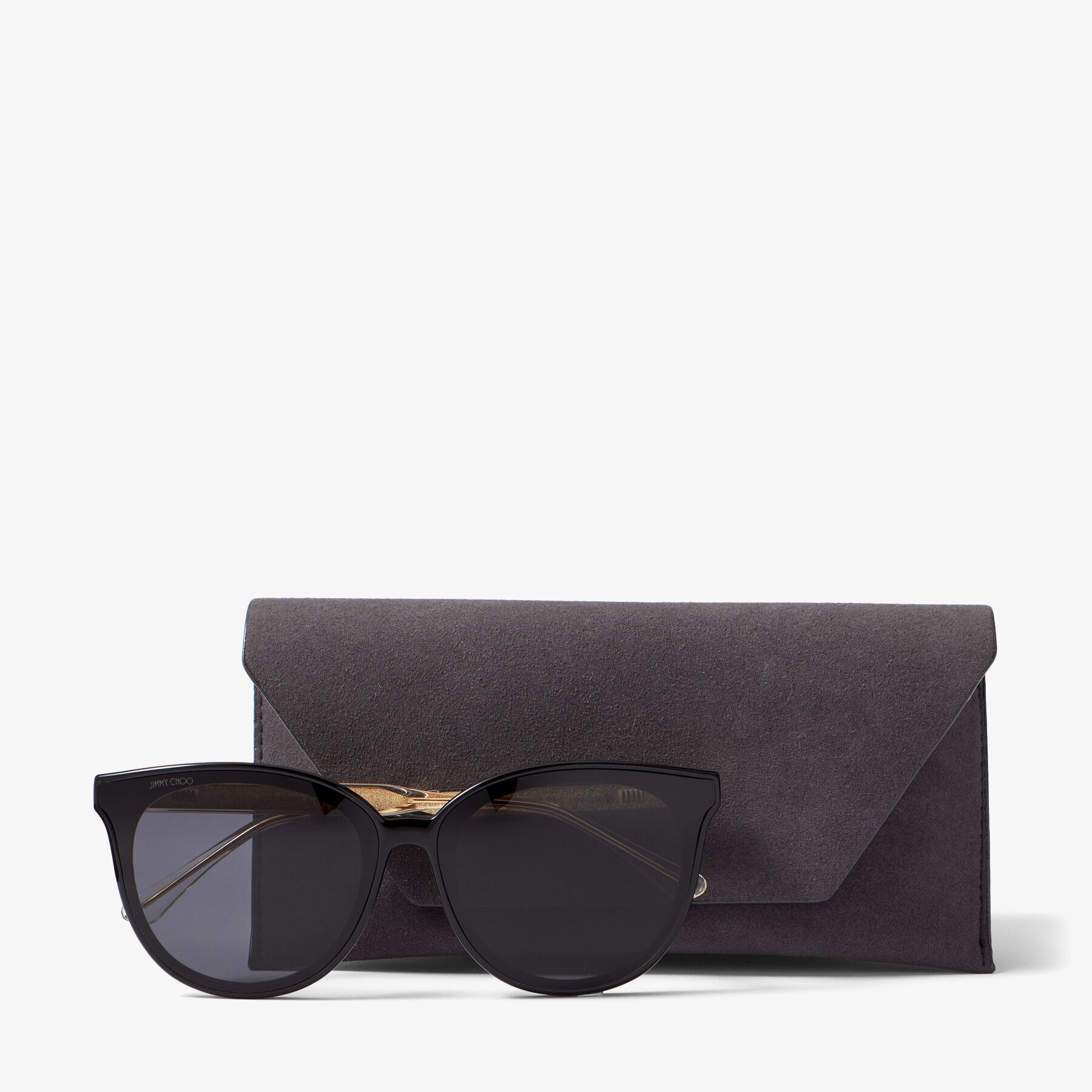 Jaime
Black Oval-Frame Sunglasses with Repeat Logo - 4