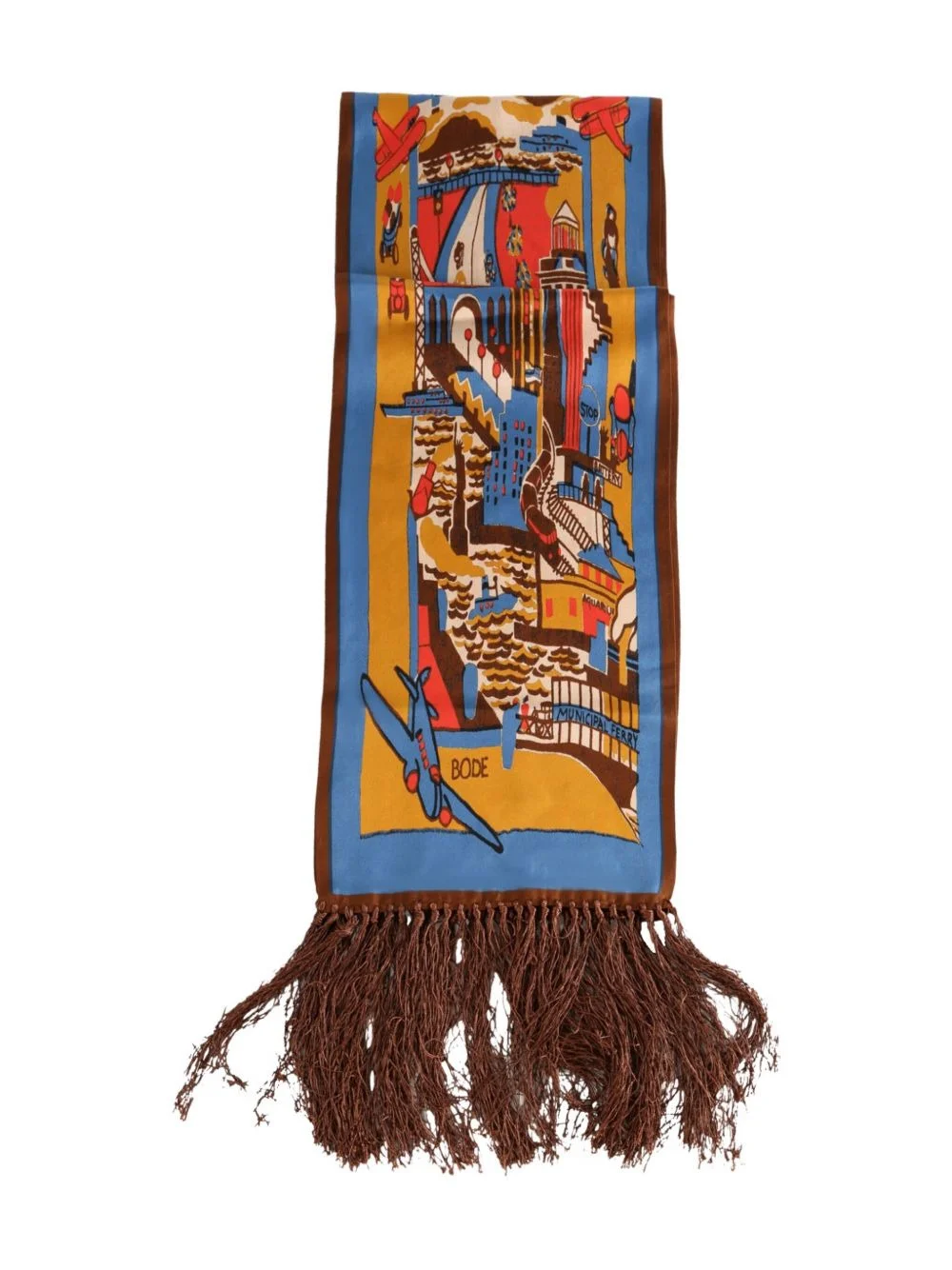 city-scene fringed-edges scarf - 1