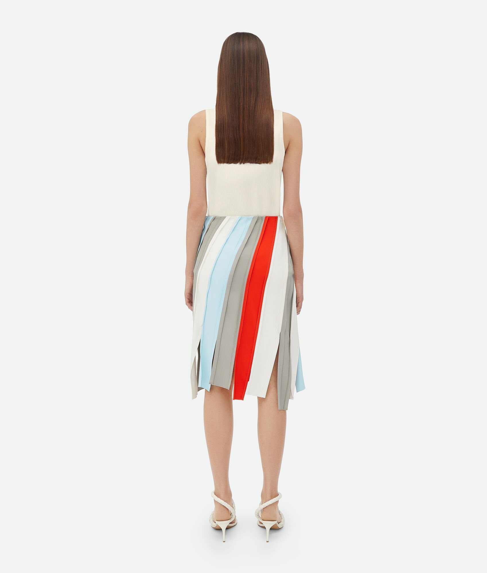 Fluid Viscose Stripe Skirt - 3