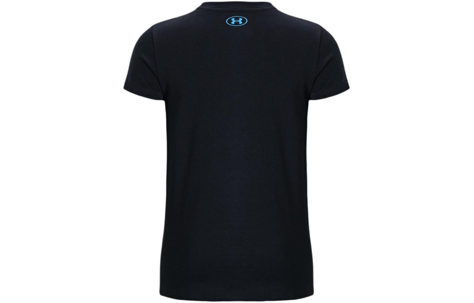 (WMNS) Under Armour Project Rock Underground Core T-Shirt 'Black Blue' 1382708-001 - 2